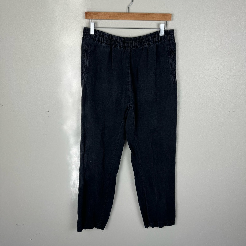 Oska Lagenlook Linen Pants Womens Size 3 Oversized Loose Elastic Waist Pull On